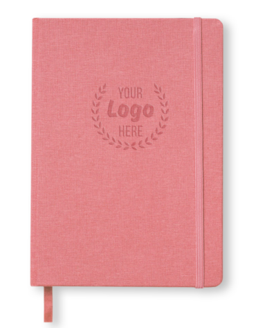 Carnet de note couverture toile rose