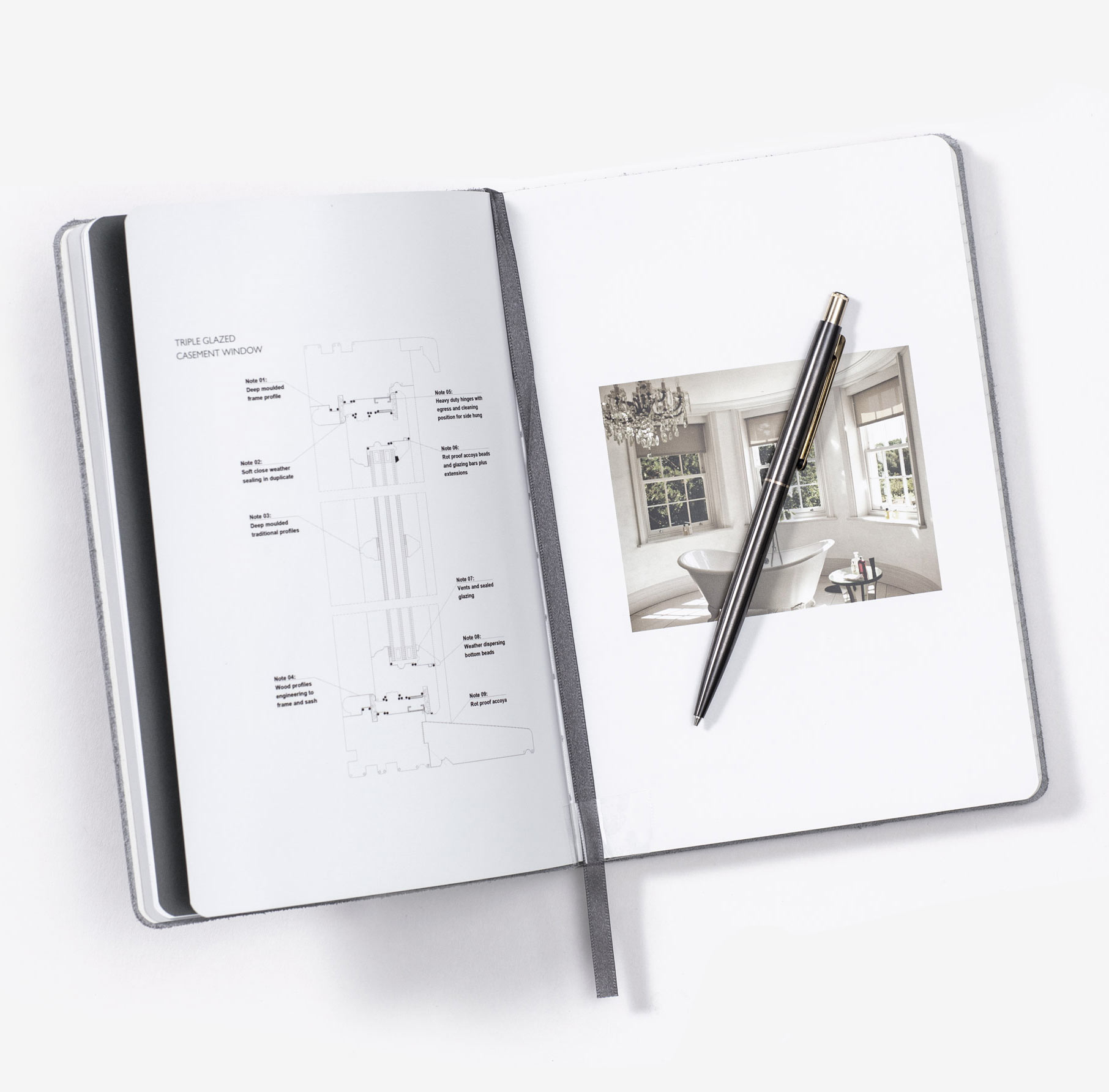 Open Notebook with custom printed pages
