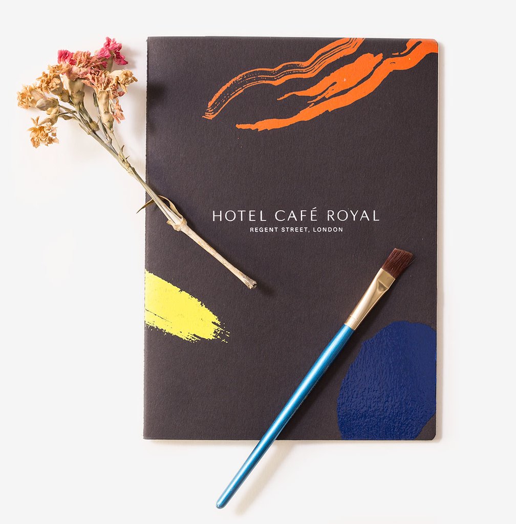 Black Softcover notebook with 3 colour screen print