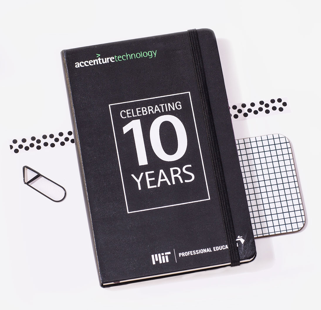Accenture notebook with screen printing