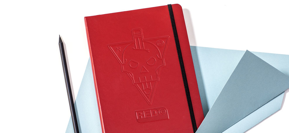 Notebook with an embossed logo