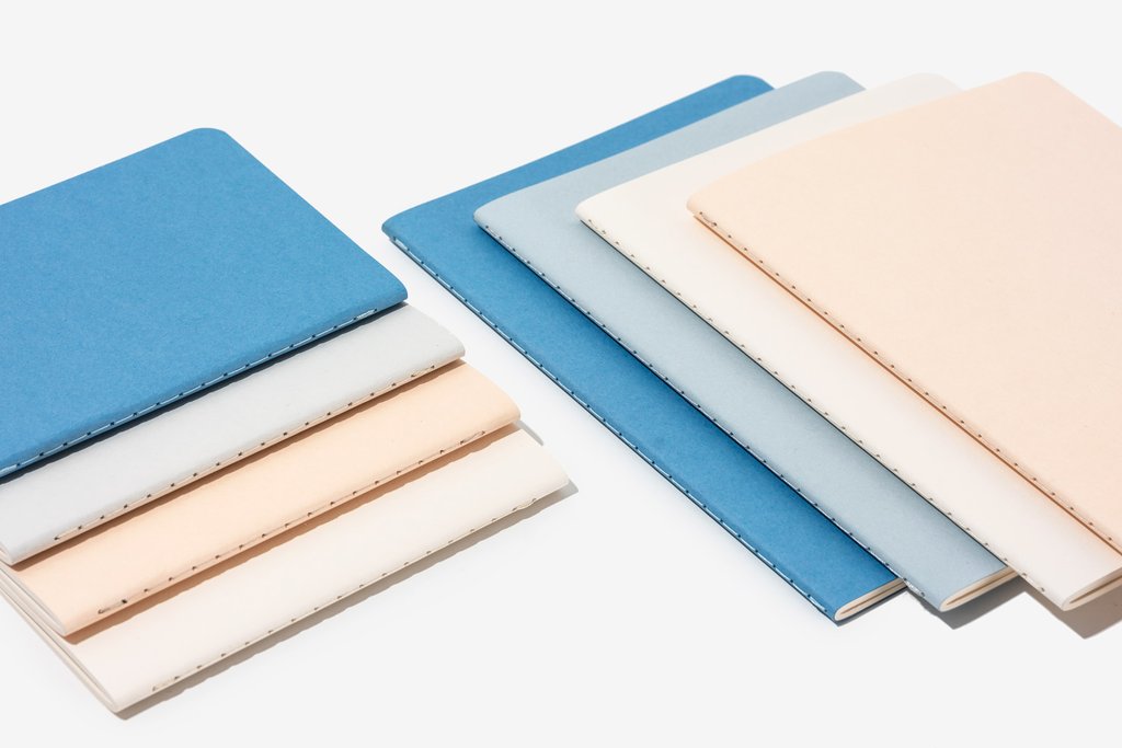 Set of A5 and A6 singer sewn flexible pastel colour cahiers notebooks