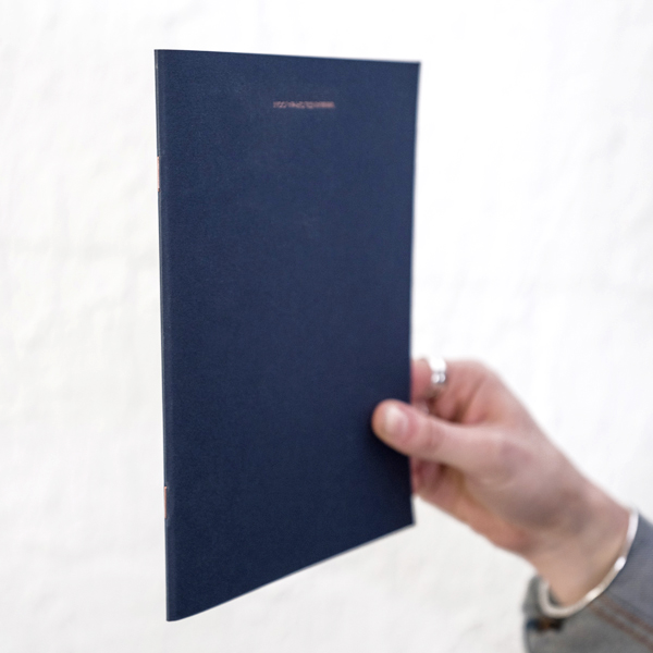 Navycard cover journal with square corners and foiled logo