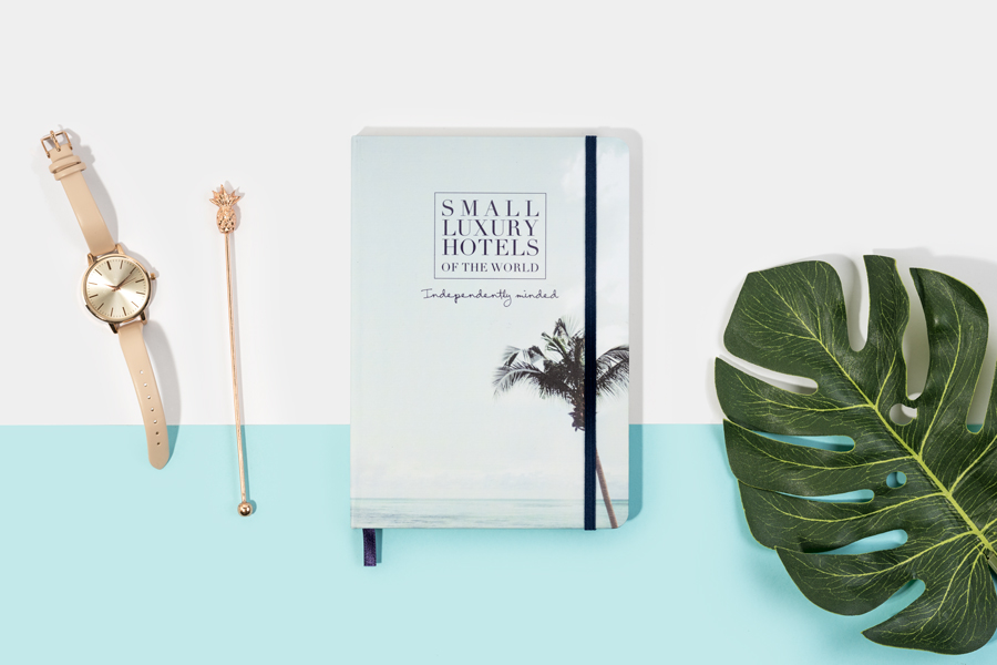 small luxury hotels of the world personalized notebook with digitally printed cover