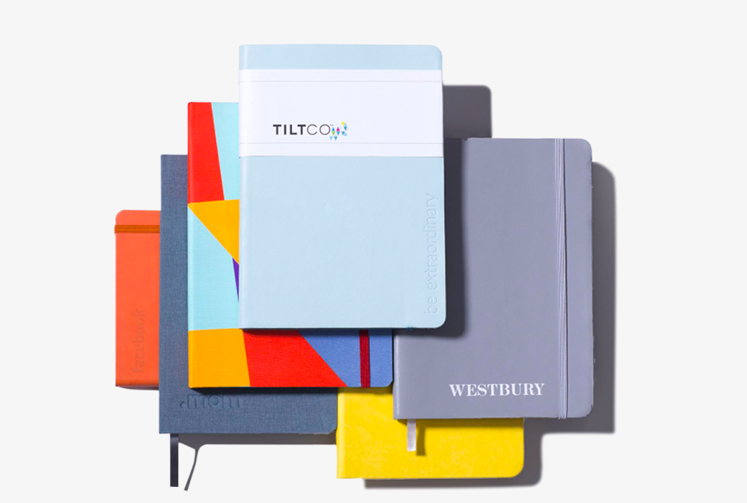 topright Set of colourful custom branded notebooks