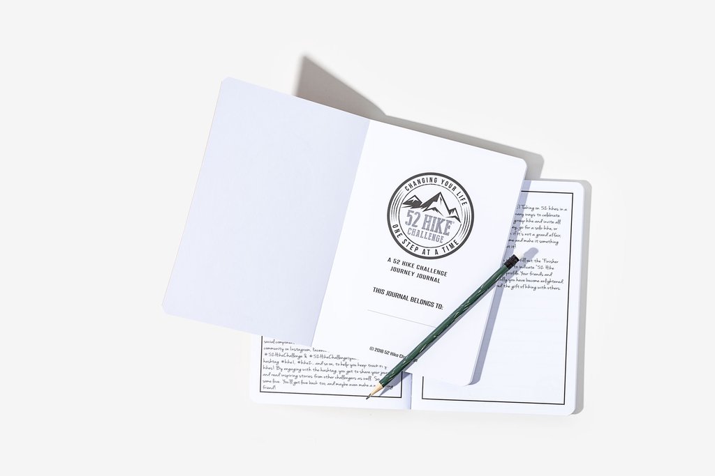 Custom printed journal for 52 Hike Challenge made by Bookblock