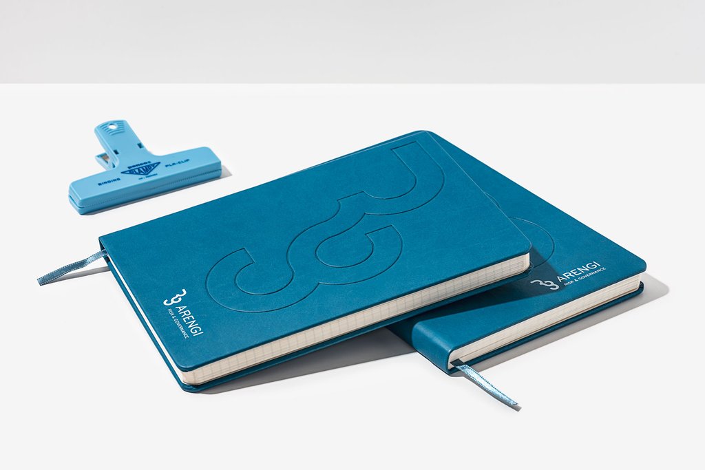 Custom debossed notebook for Arengi by Bookblock
