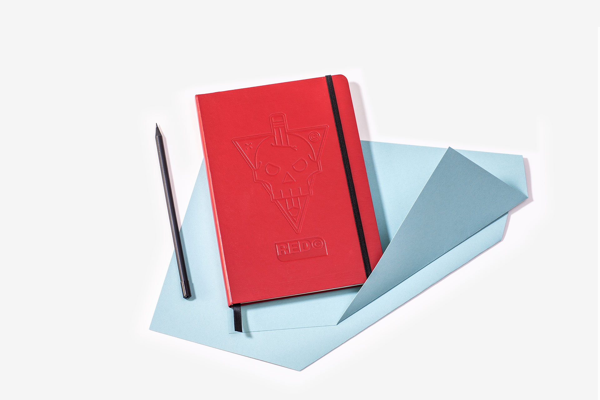 Red Central Debossed Notebook