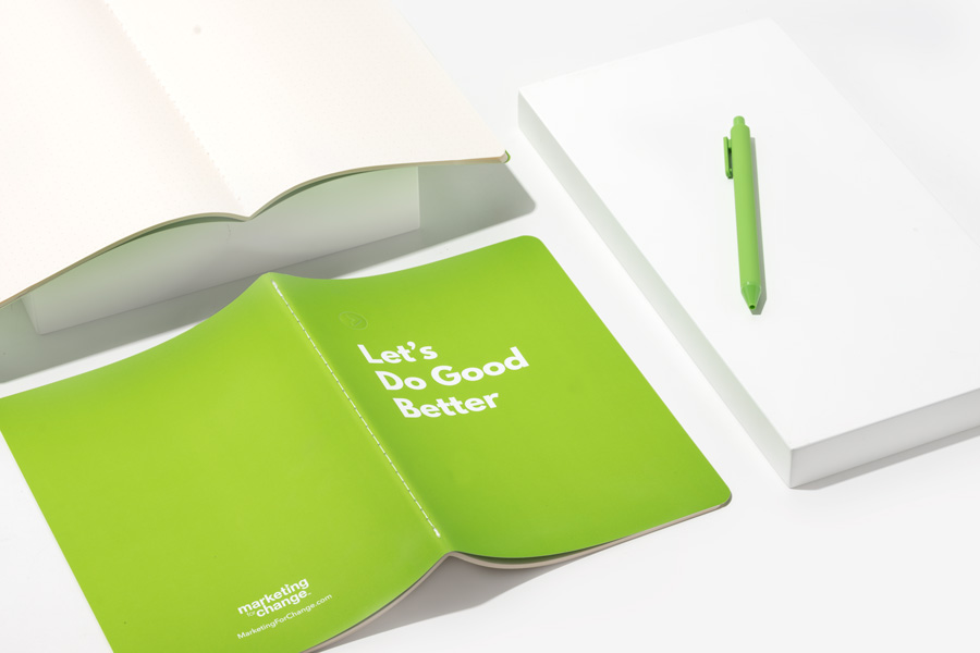 Marketing for change singer sewn cahier notebooks in green