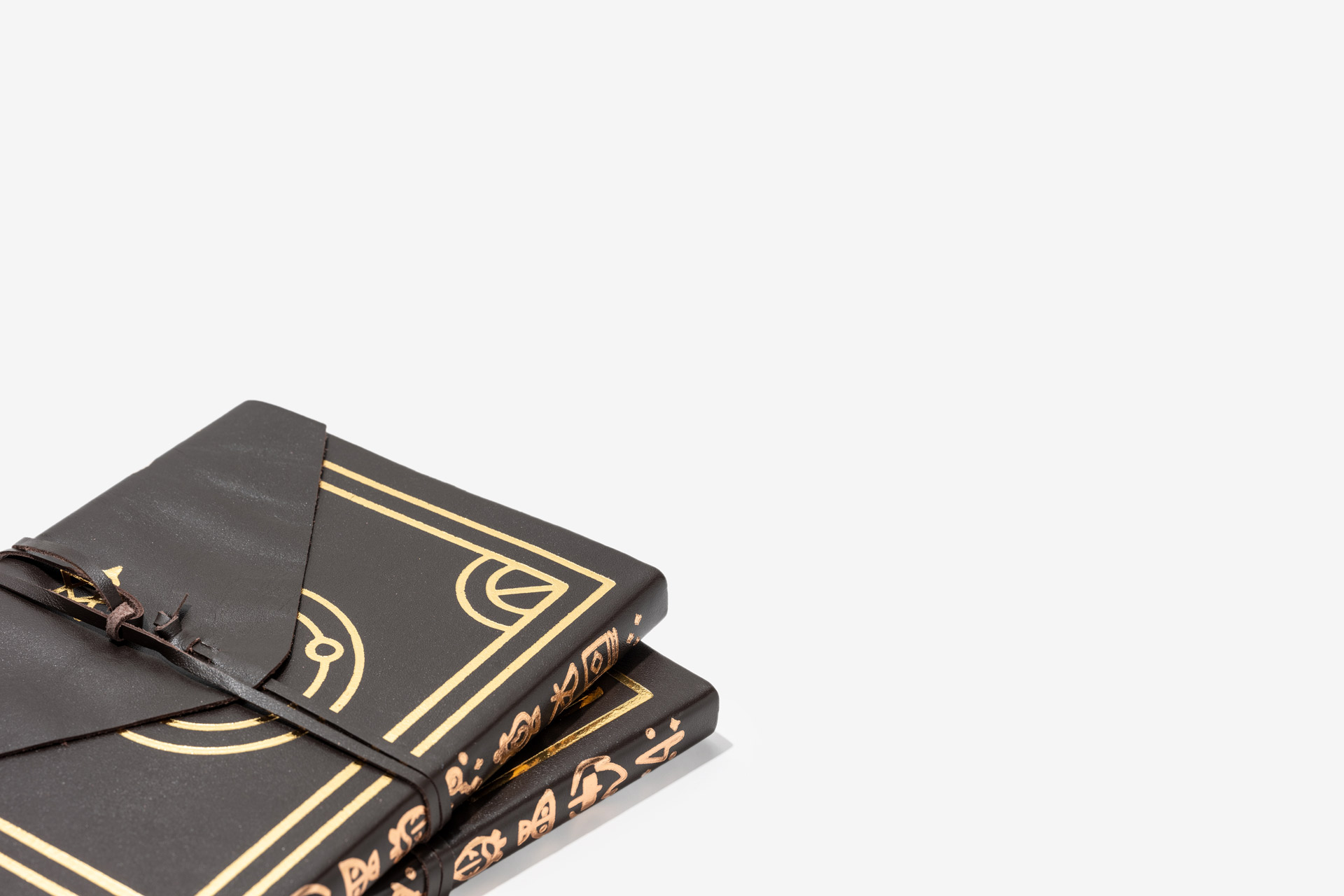 Foiled Leather Wraparound Notebooks