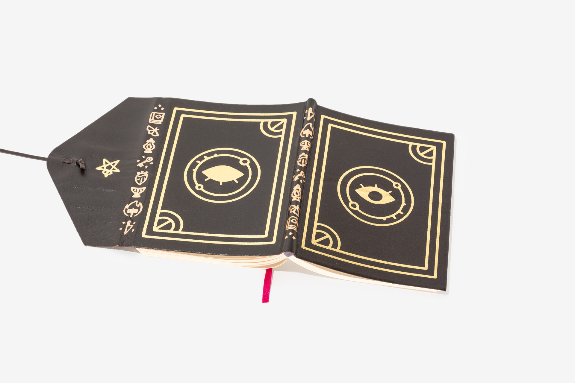 Foiled Leather Wraparound Notebooks