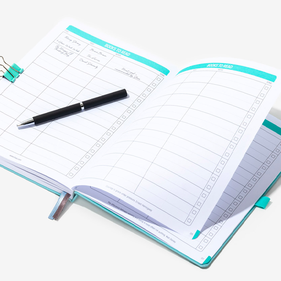 Inside pages of a custom printed diary by bookblock