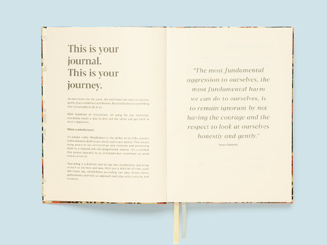 Printed iner pages of a mindfulness journal by bookblock Printed iner pages of a mindfulness journal by bookblock