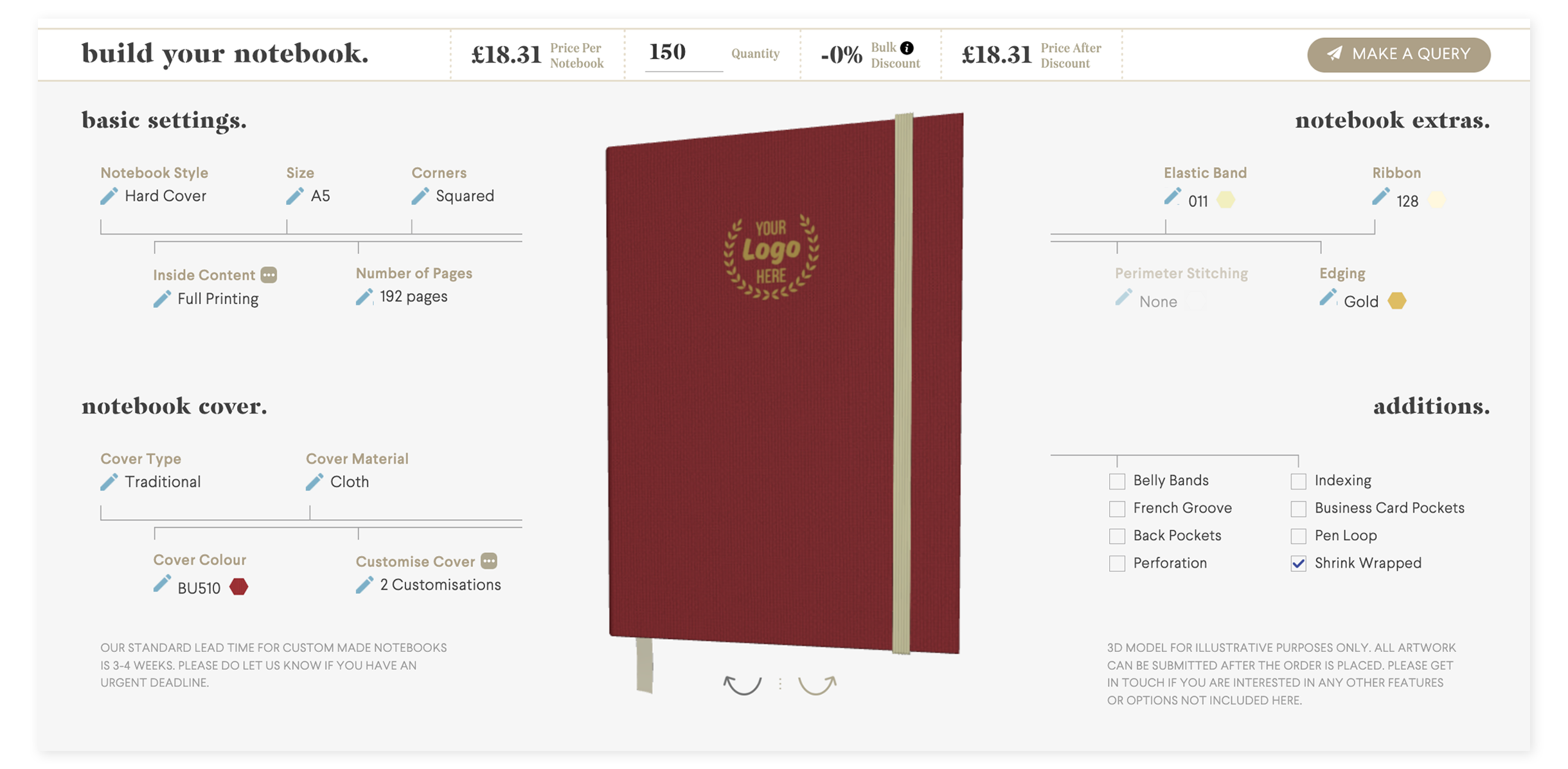 create a custom notebook on our 3D builder