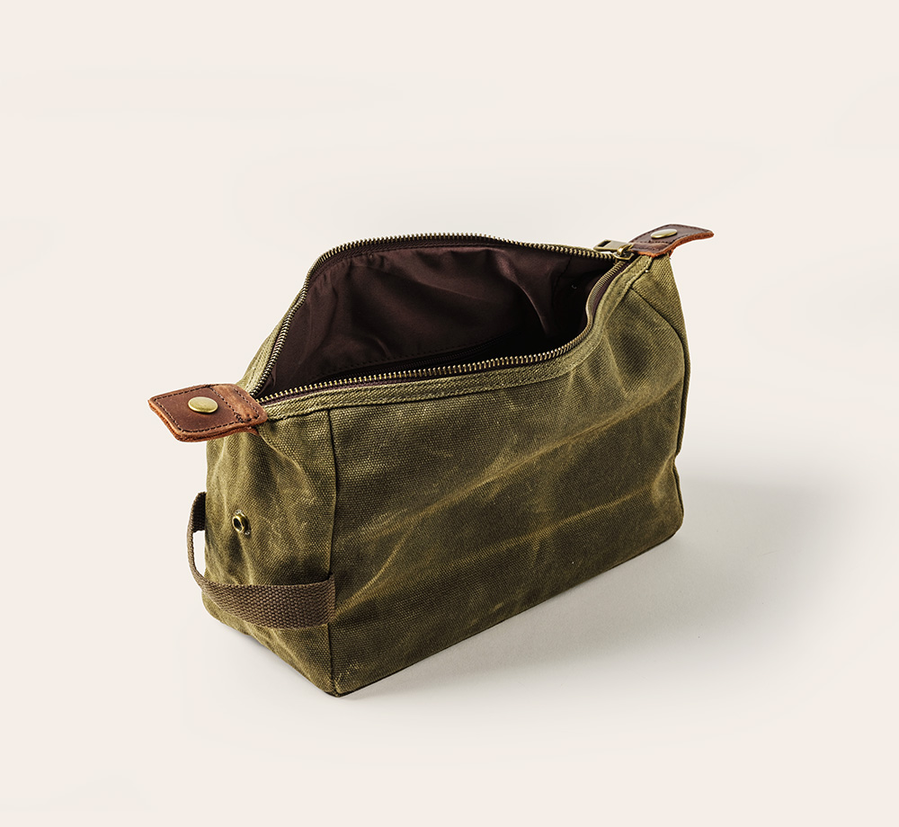 Waxed Canvas Wash Bag