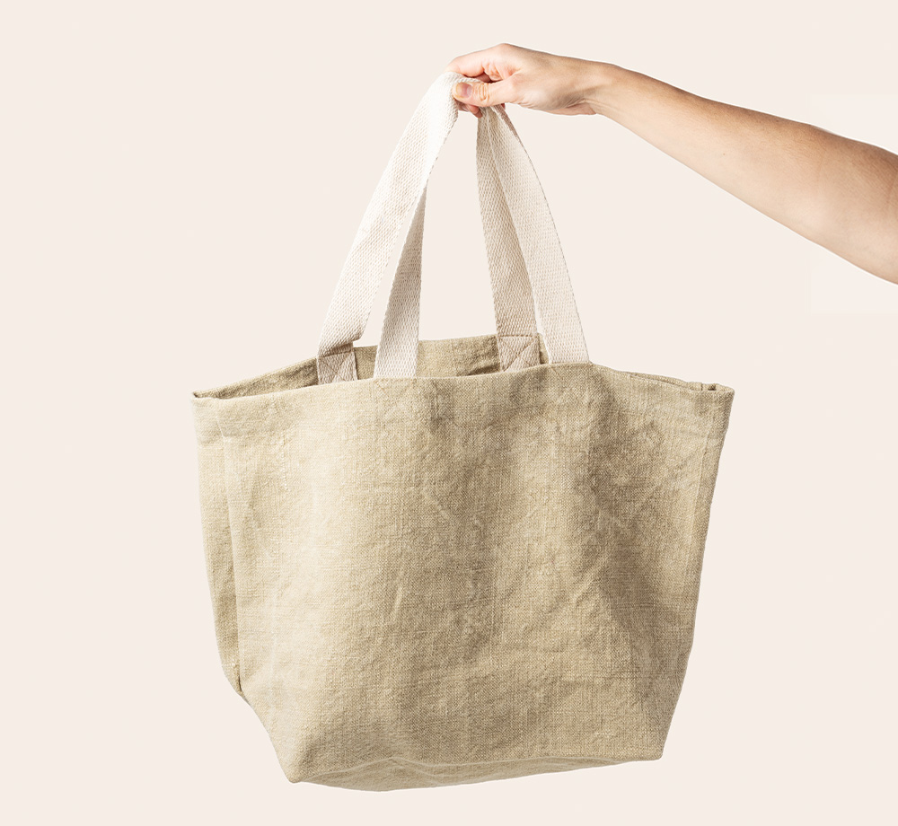 Soft Washed Jute Beach Bag