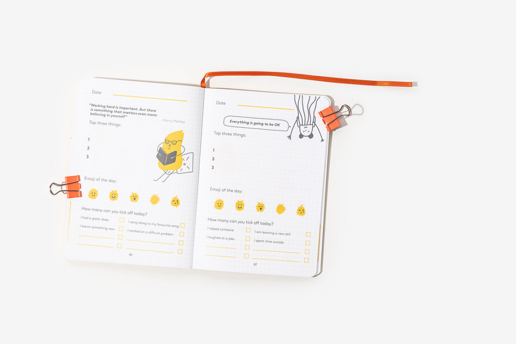 Two colour inside page printing example by bookblock