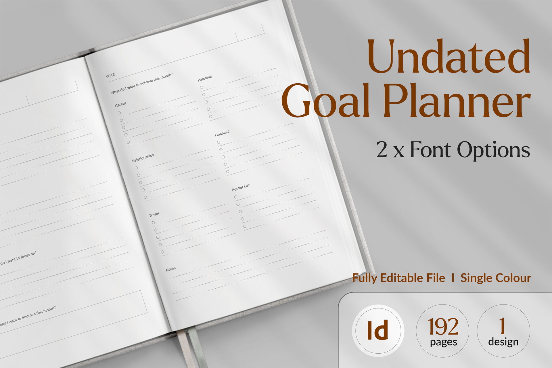 Undated Goal Planner Interior