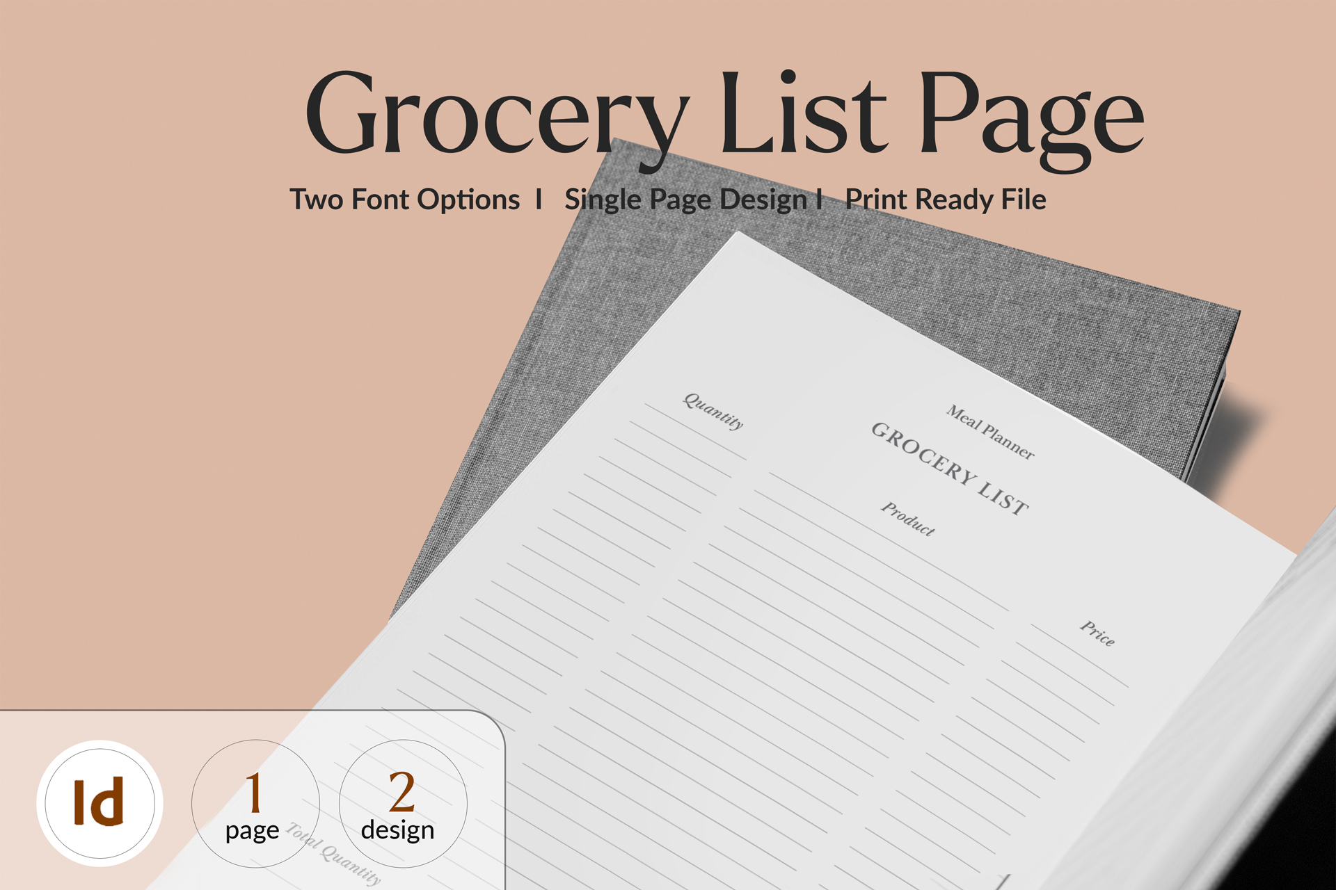 Grocery List Page Template