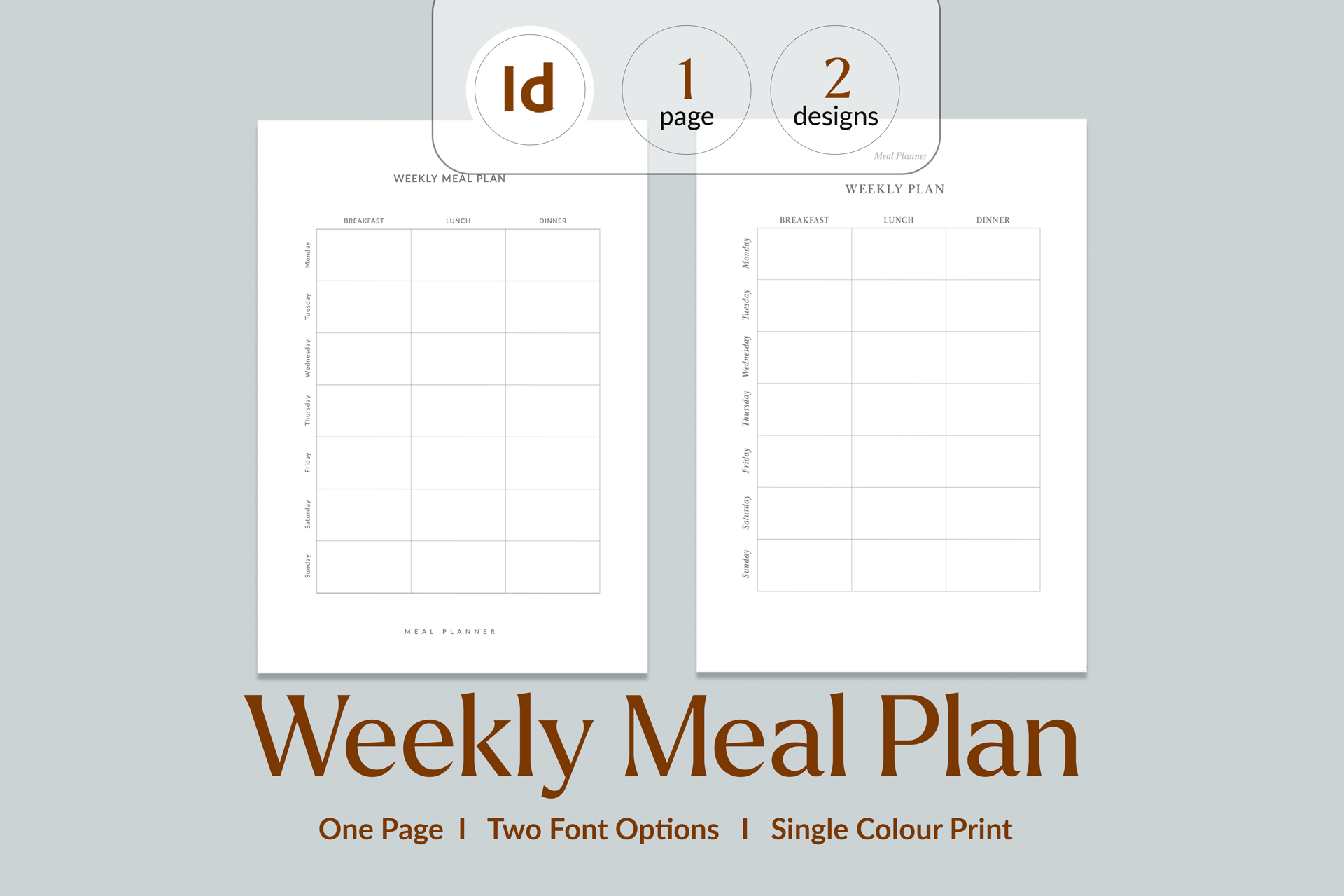 Weekly Meal Plan Page Template