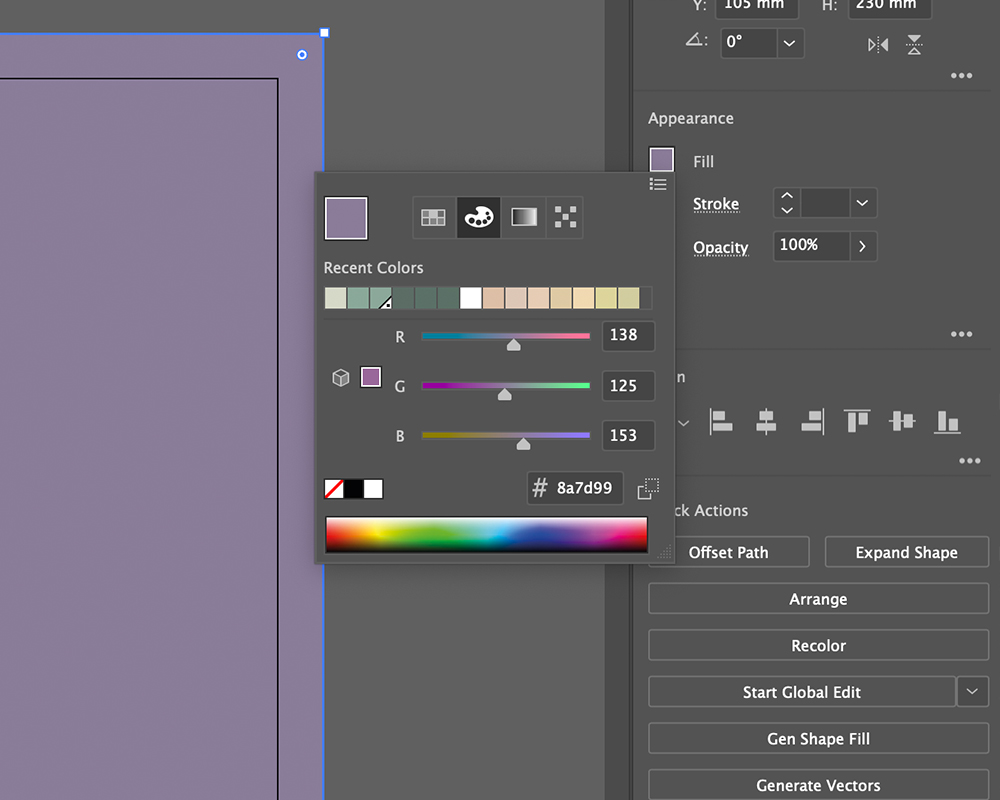 RGB values shown in illustrator RGB values shown in illustrator