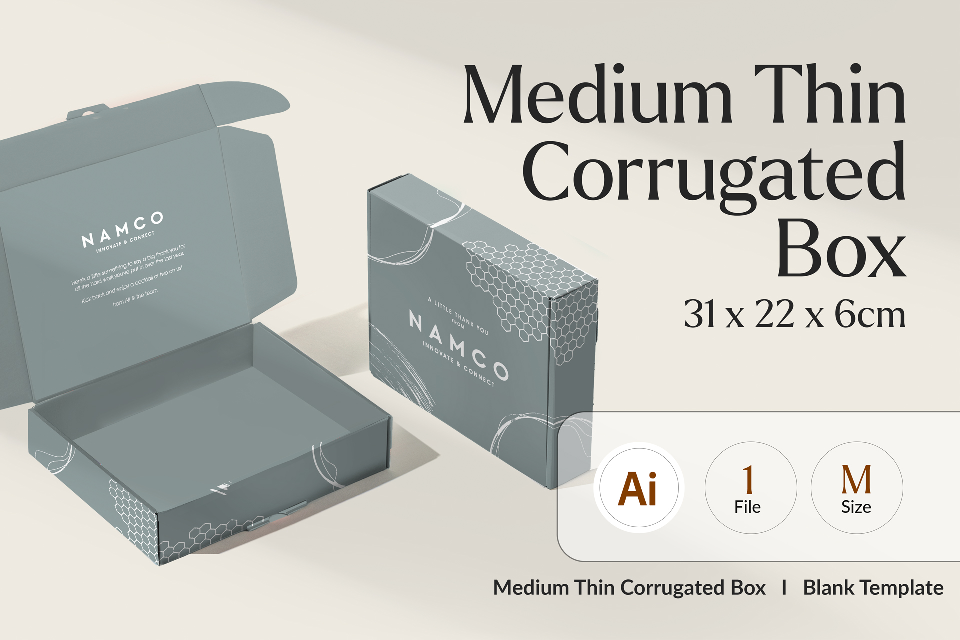 Medium Thin Corrugated Box Template