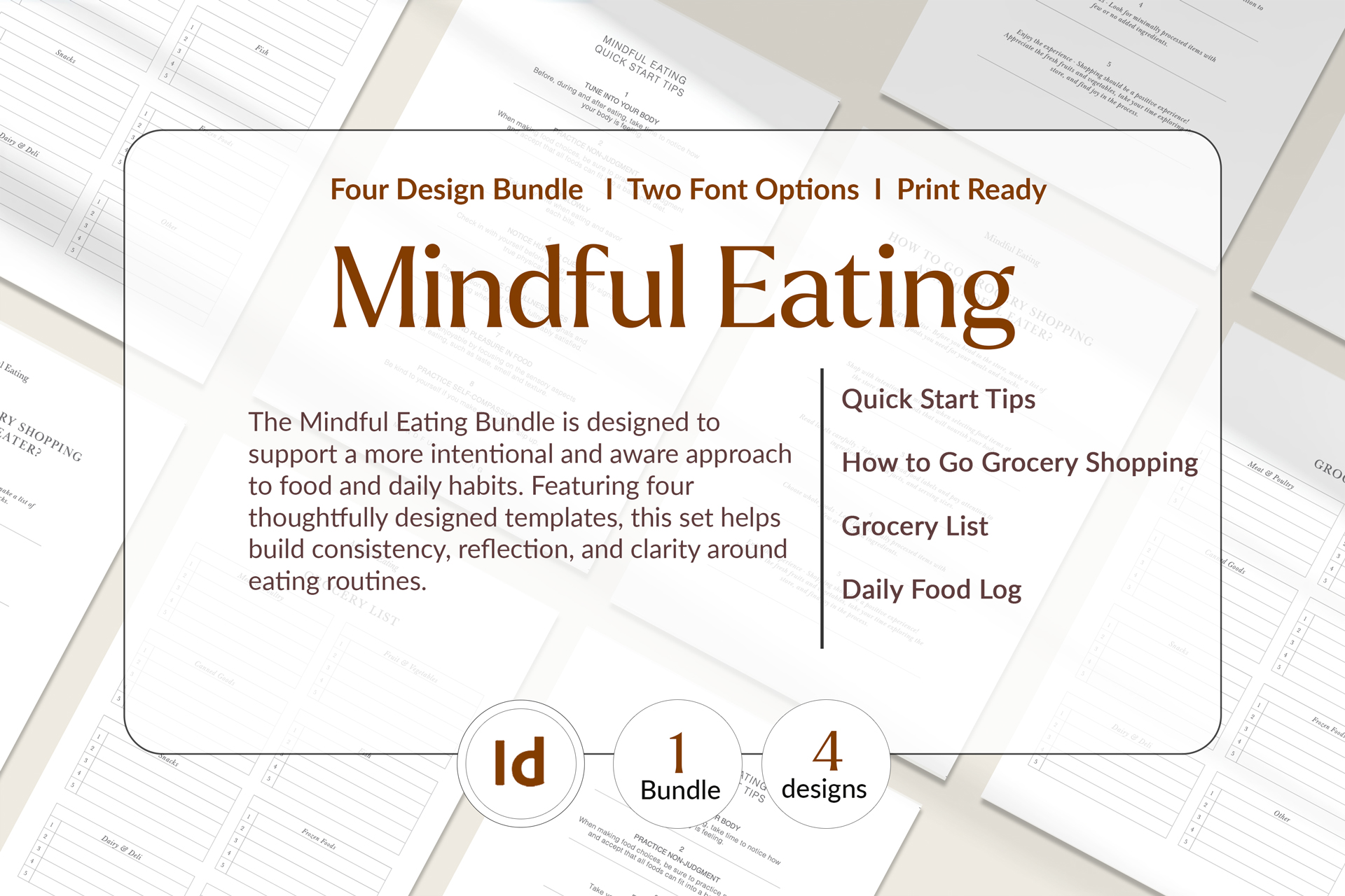 Mindful Eating Template Bundle